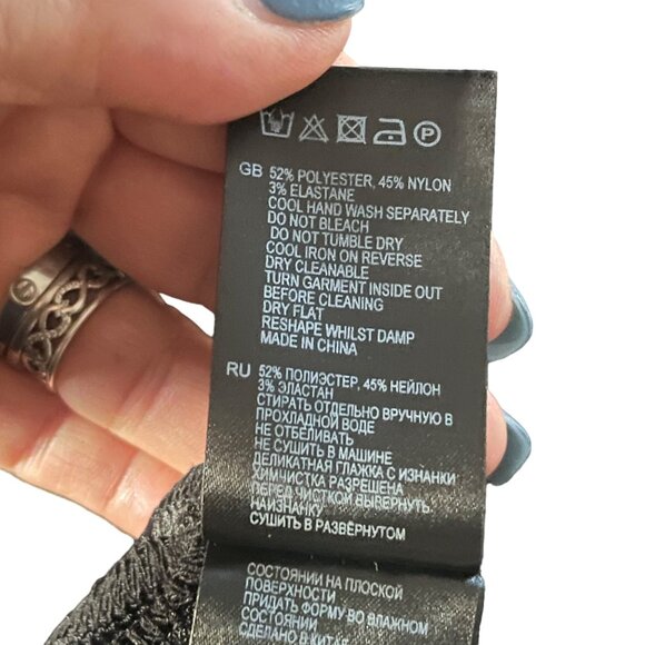 Reiss XS Black Textured Short Sleeve Top - Picture 8 of 8